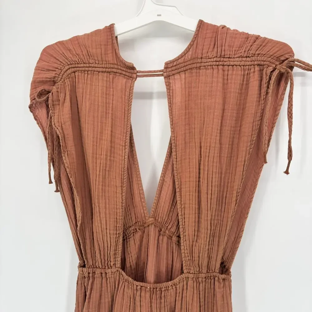 Anthropologie Maxi Dress Small Gauze Kaftan Swim Cover Up Beach Resort NEW Flaw - Picture 7 of 11
